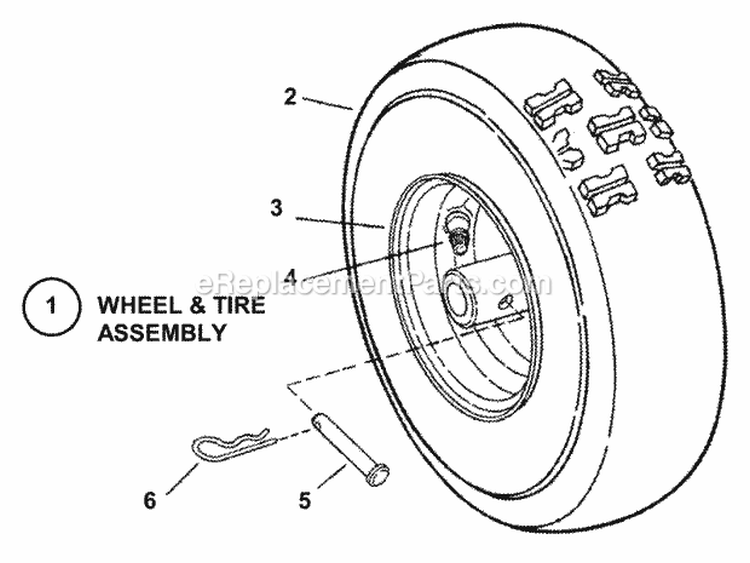 Wheels Diagram and Parts List for EI7244  Snapper Snow Blower