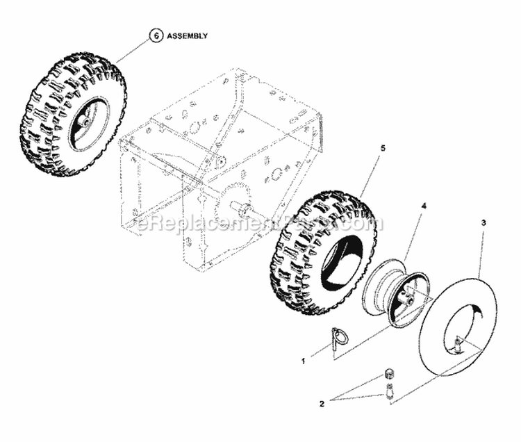 Wheels Diagram and Parts List for EI75246 7800138 Snapper Snow Blower