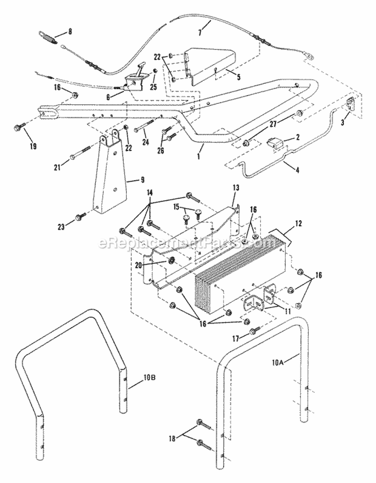 Handle Controls Weights Diagram and Parts List for IR4001 85329 Snapper Tiller