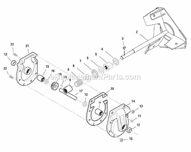 Gear Case Assembly - 26 Med Duty Diagram and Parts List for L1226EX 1696010 Snapper Snow Blower