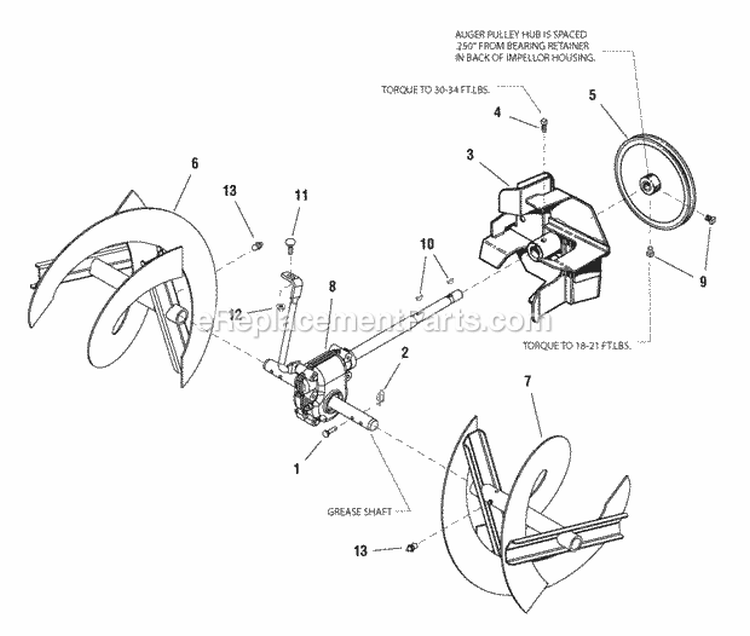 Auger Drive Group - 28 Model Diagram and Parts List for L1428E 1695572 Snapper Snow Blower