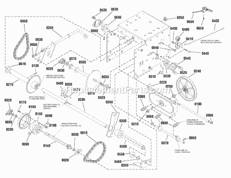Traction Drive Group - Easy Turn Diagram and Parts List for L1730E 1696006 Snapper Snow Blower