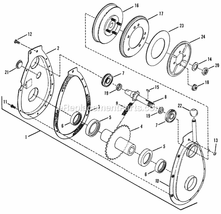 Primary Chain Case - Series 1 Diagram and Parts List for LT11001  Snapper Lawn Tractor
