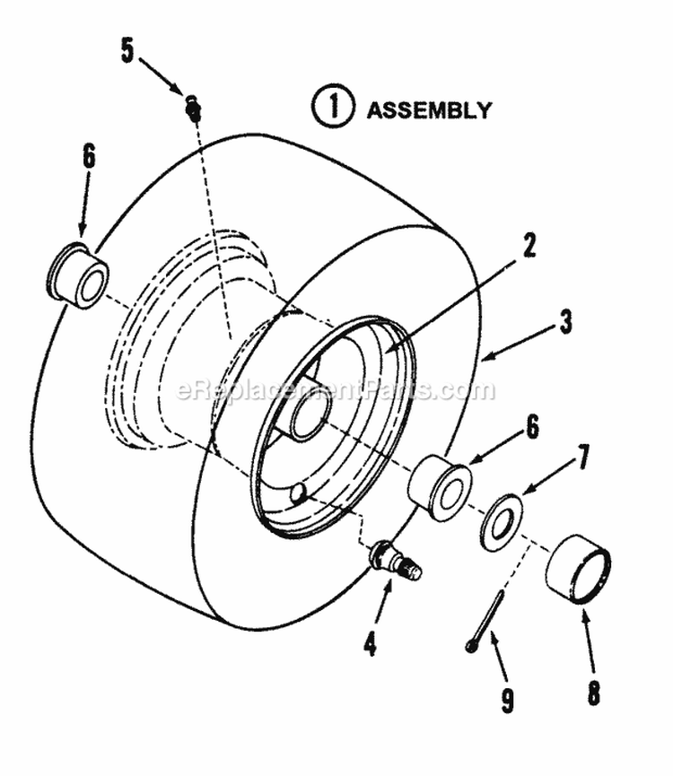 Front Wheels Diagram and Parts List for LT11001  Snapper Lawn Tractor