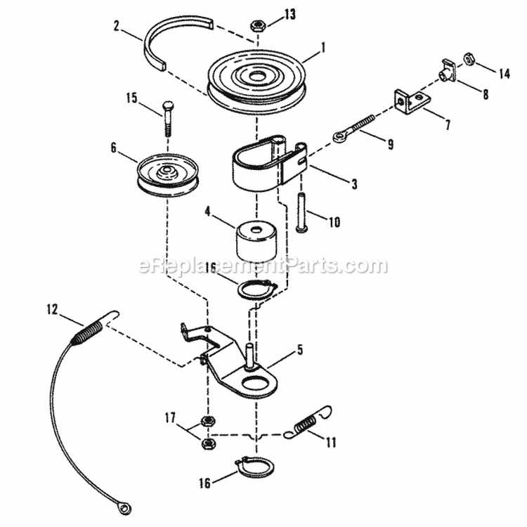 Belt Blade Brake 41 Cutting Deck Diagram and Parts List for LT115D411B  Snapper Lawn Tractor