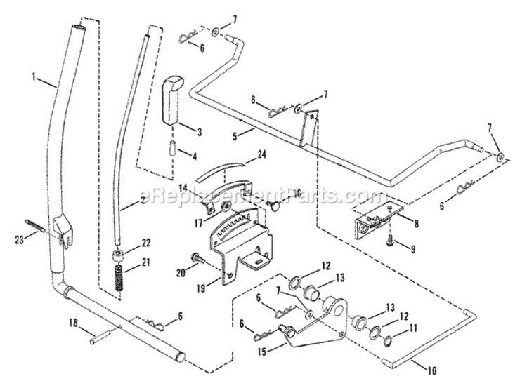 Implement Lift Diagram and Parts List for ELT125D331KV  Snapper Lawn Tractor