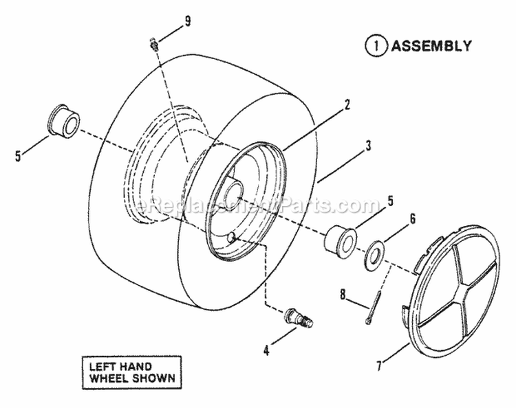 Wheels - Front Diagram and Parts List for ELT125D331KV  Snapper Lawn Tractor