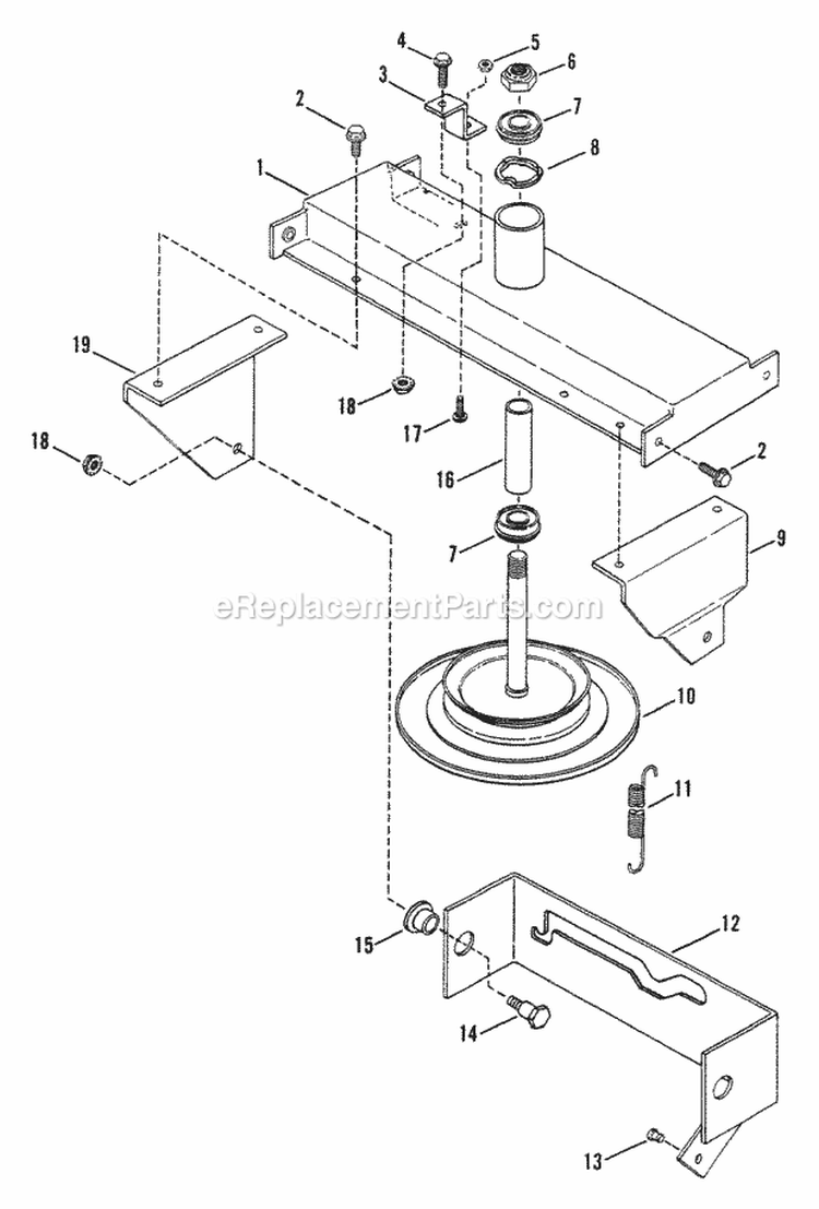 Disc Drive  Clutch Yoke Diagram and Parts List for ELT125D331KV  Snapper Lawn Tractor