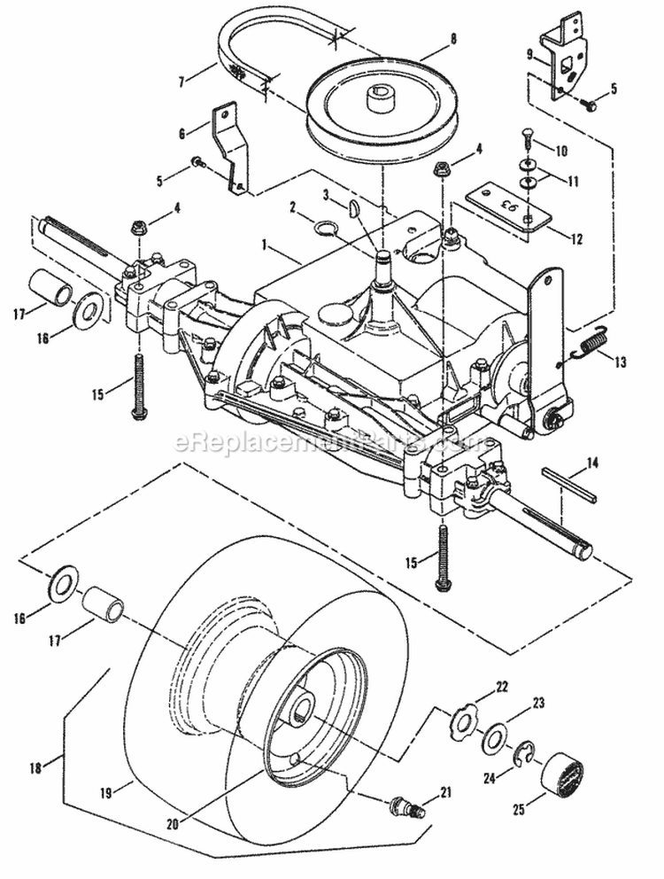 Transmission Group (Gear Drive)  Rear Wheels Diagram and Parts List for LT120G30BB  Snapper Lawn Tractor