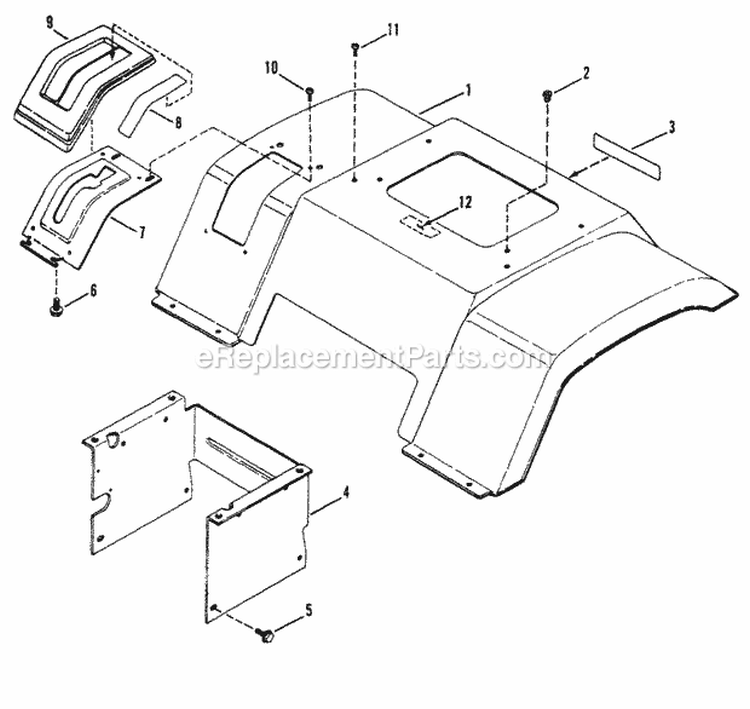 Rear Fender  Components Diagram and Parts List for ELT120G30AB  Snapper Lawn Tractor