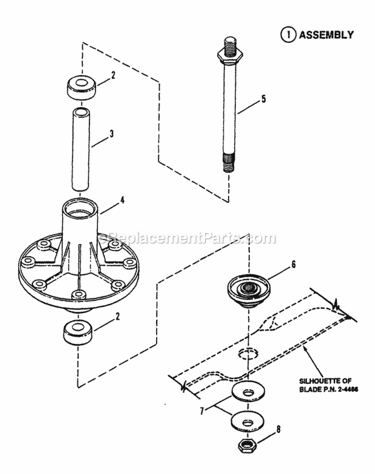 Spindle - 38 Cutting Deck Diagram and Parts List for ELT120G30AB  Snapper Lawn Tractor