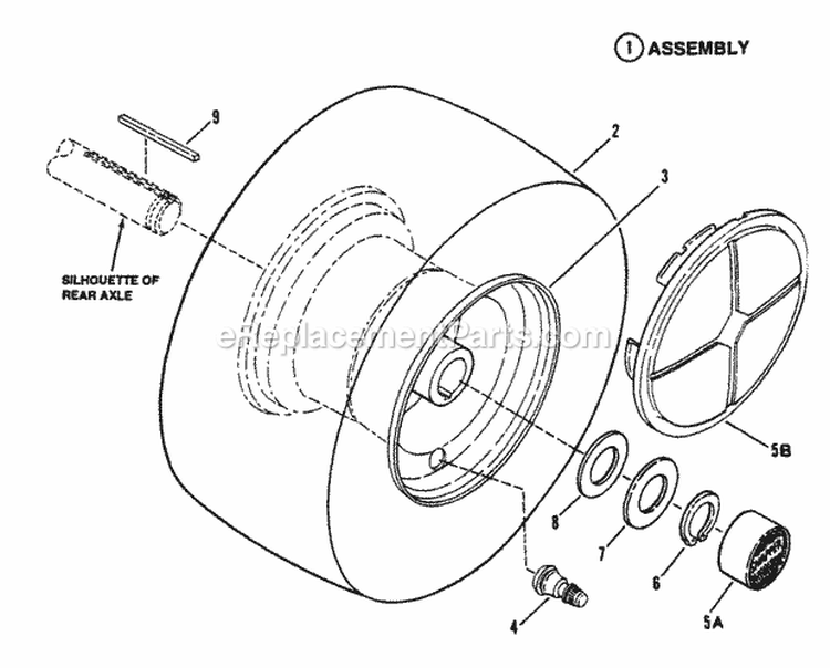 Wheels - Rear Diagram and Parts List for ELT120G30AB  Snapper Lawn Tractor