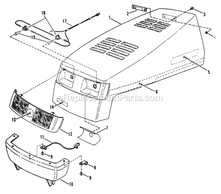 Hood Bumper  Components Diagram and Parts List for ELT120G30AB  Snapper Lawn Tractor