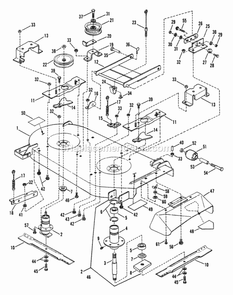 41 Cutting Deck Diagram and Parts List for LT125G411KVE  Snapper Lawn Tractor