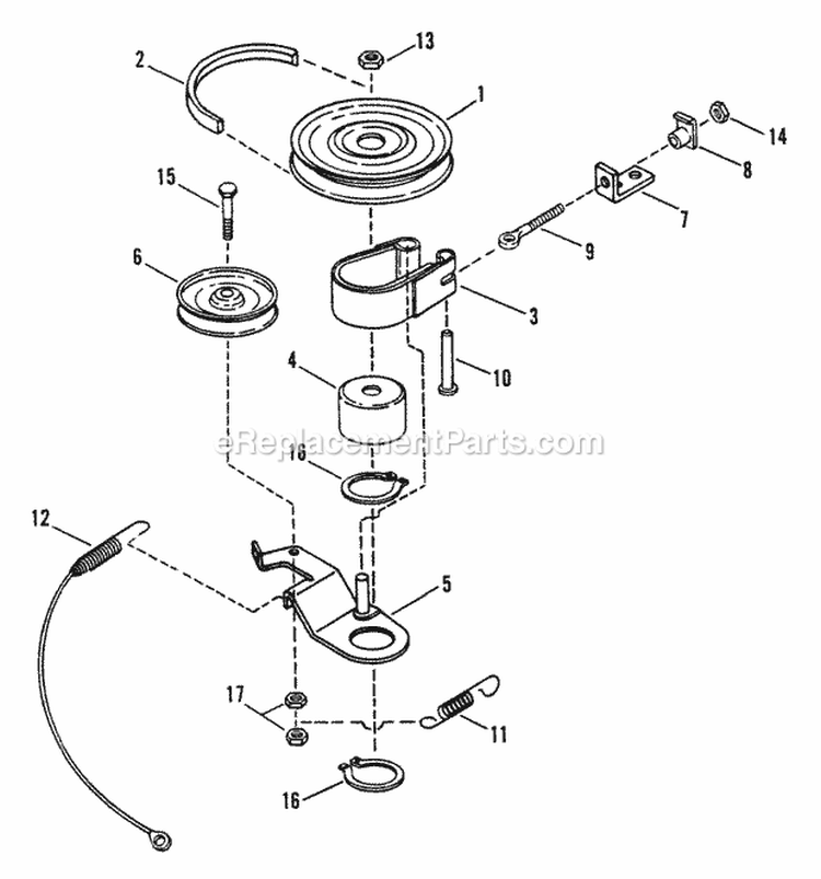 Belt Blade Brake 41 Cutting Deck Diagram and Parts List for LT125G411KVE  Snapper Lawn Tractor