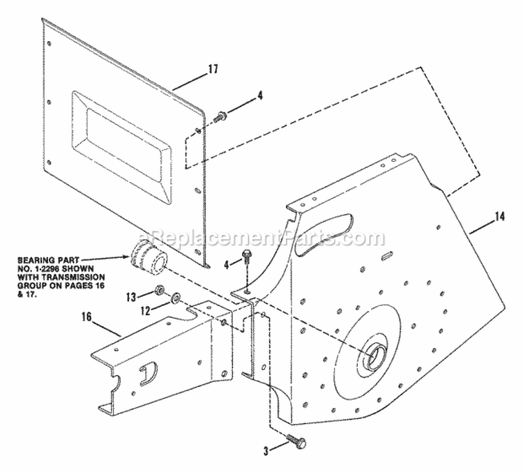 Transmission Support  Components (Part 2) Diagram and Parts List for LT12D330B  Snapper Lawn Tractor