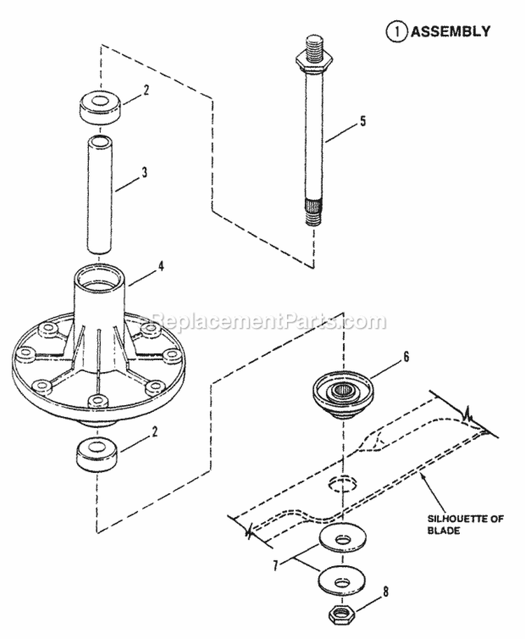 Spindle - 38 Cutting Deck Diagram and Parts List for ELT130G38AB  Snapper Lawn Tractor