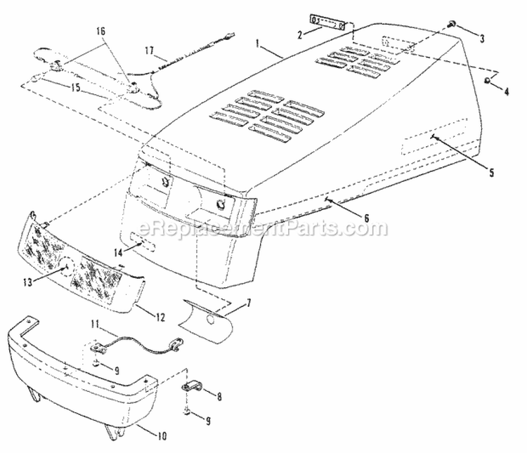Hood Bumper  Components Diagram and Parts List for ELT130G38AB  Snapper Lawn Tractor