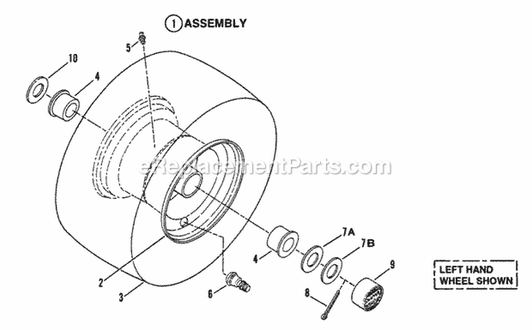 Wheel - Front Diagram and Parts List for LT140H38ABV 80561 Snapper Lawn Tractor