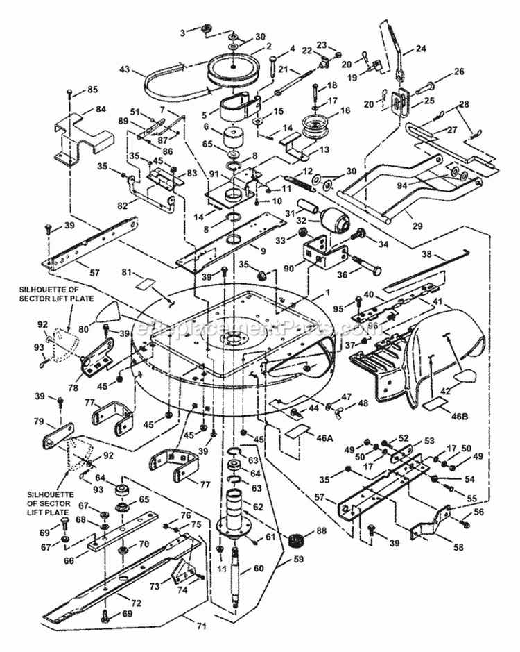33 Cutting Deck Belts Brakes Diagram and Parts List for LT145H33GBV 84591 Snapper Lawn Tractor