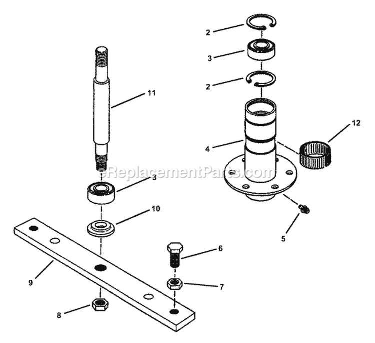 Spindle - 33 Cutting Deck Diagram and Parts List for LT145H33GBV 84591 Snapper Lawn Tractor