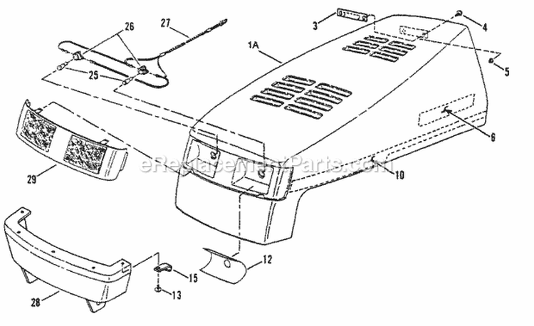 Hood Bumper Headlights  Components Diagram and Parts List for LT145H38CBV  Snapper Lawn Tractor