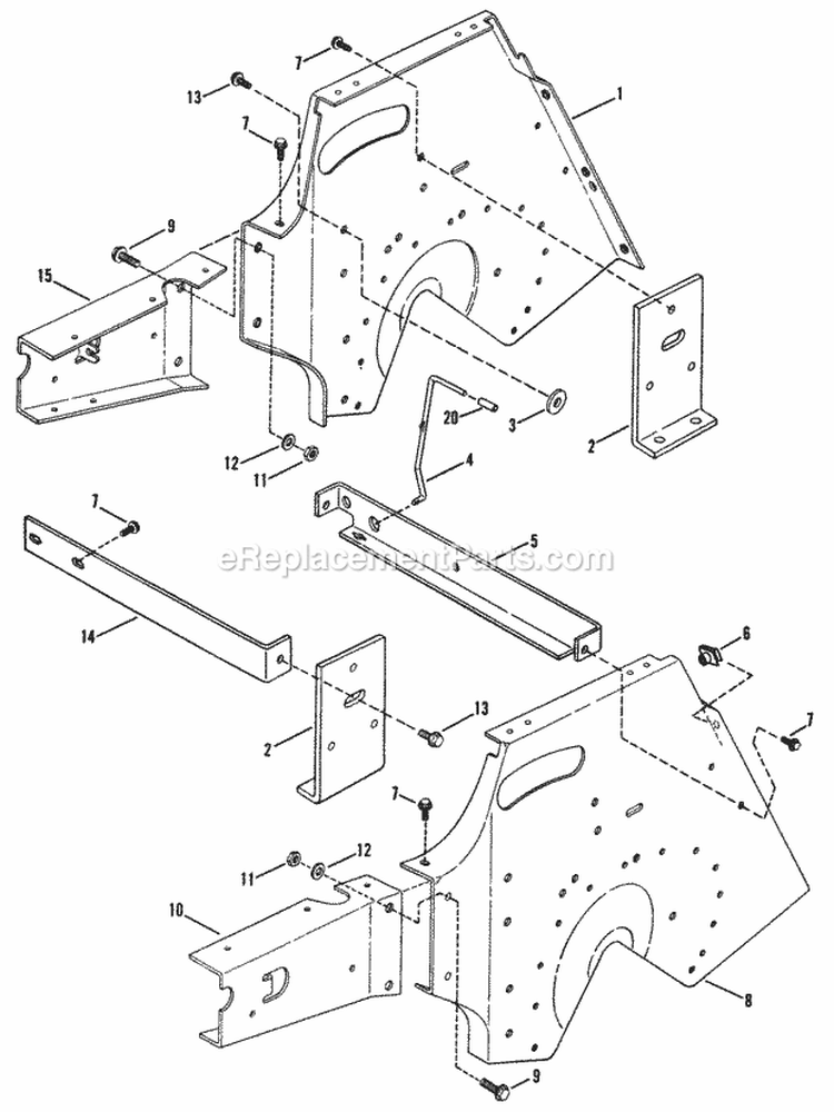 Transmission Support  Components Diagram and Parts List for LT14H411KV 80086 Snapper Lawn Tractor