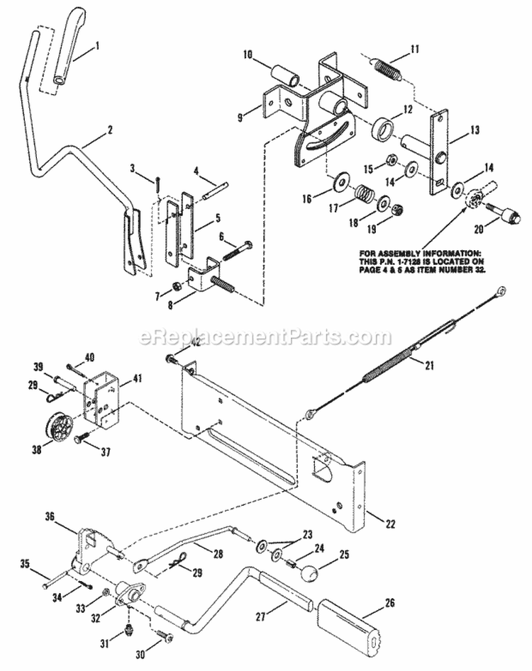 Clutch Brake  Transmission Controls Diagram and Parts List for LT14H411KV 80086 Snapper Lawn Tractor