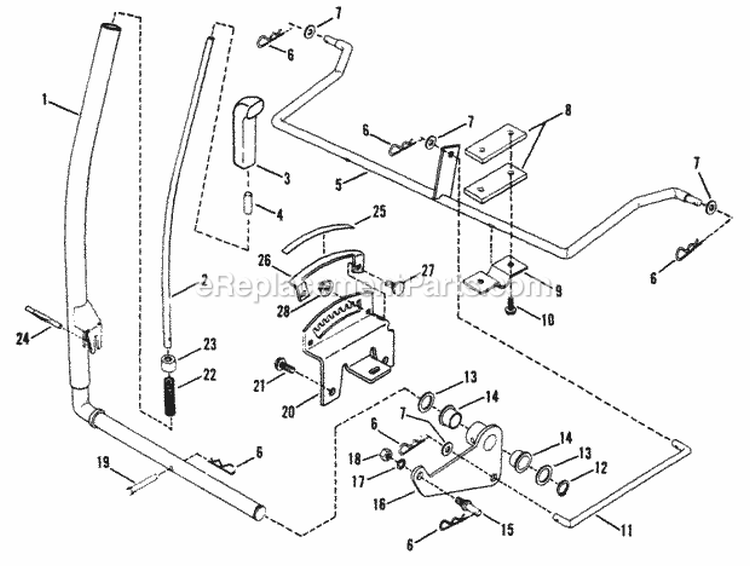 Implement Lift Parts Diagram and Parts List for LT14H411KV 80086 Snapper Lawn Tractor