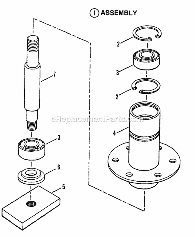 Spindle Assembly - 42 Cutting Deck Diagram and Parts List for LT155H42BBV  Snapper Lawn Tractor