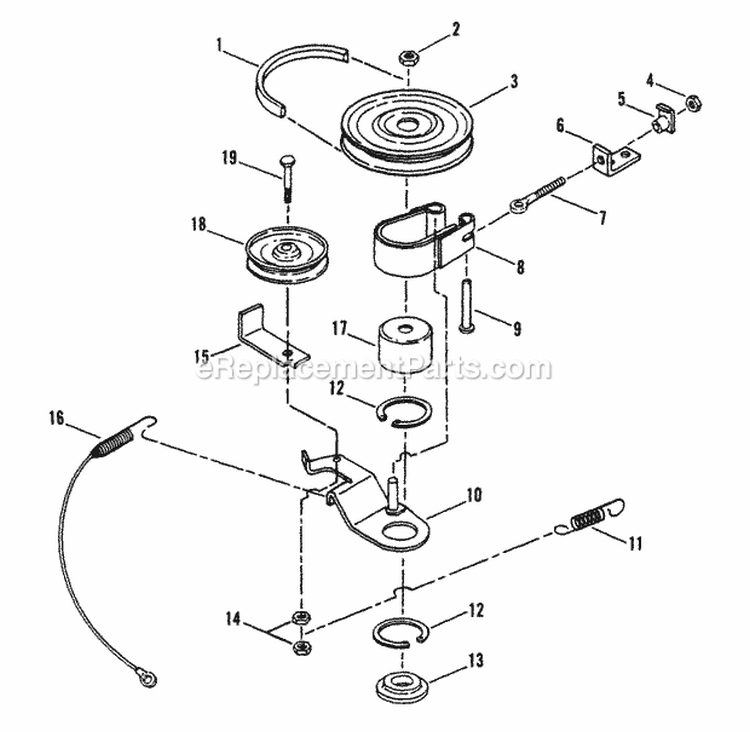 Belt Blade Brake - 42 Cutting Deck Diagram and Parts List for LT155H42BBV  Snapper Lawn Tractor