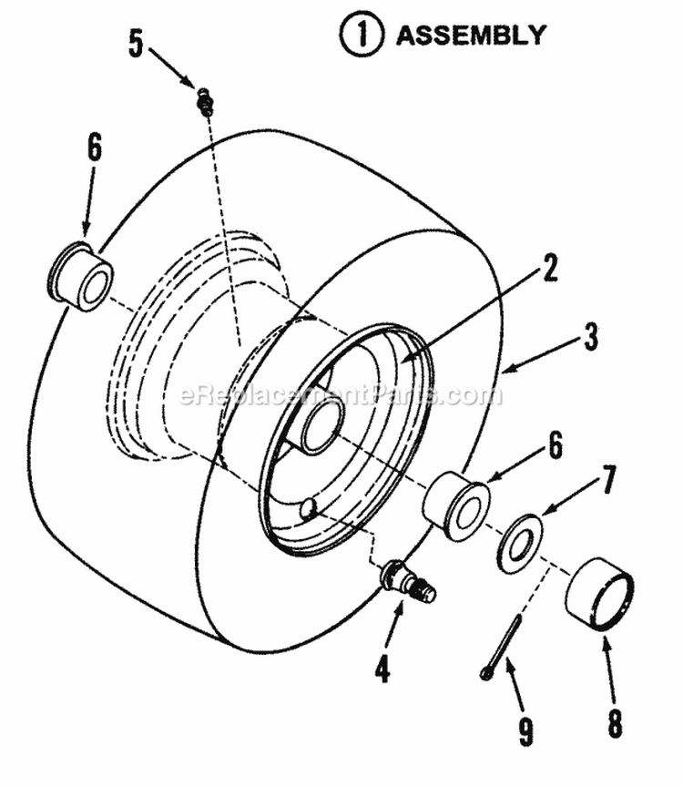 Front Wheels Diagram and Parts List for LT16001  Snapper Lawn Tractor