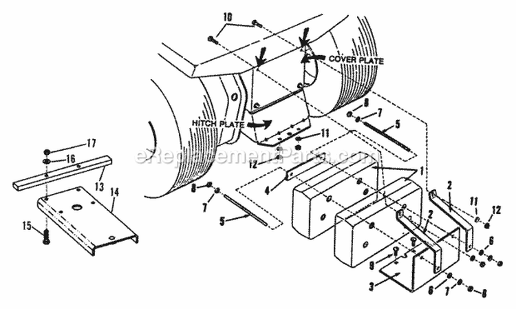Rear Weight Kit PN 60659 Diagram and Parts List for LT16001  Snapper Lawn Tractor
