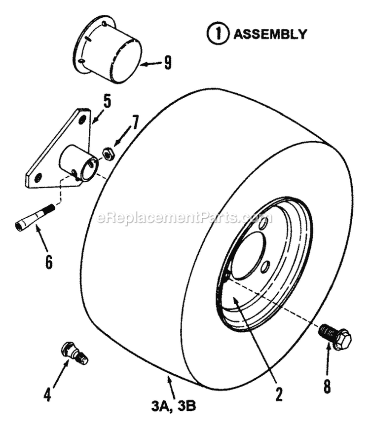 Rear Wheels Diagram and Parts List for LT16001  Snapper Lawn Tractor