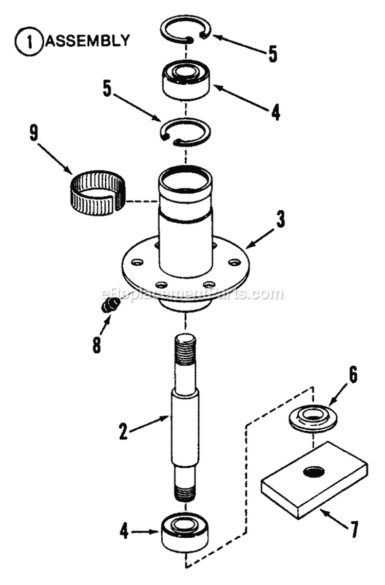 Spindle Assembly (41  48 Outboard) Diagram and Parts List for LT16001  Snapper Lawn Tractor