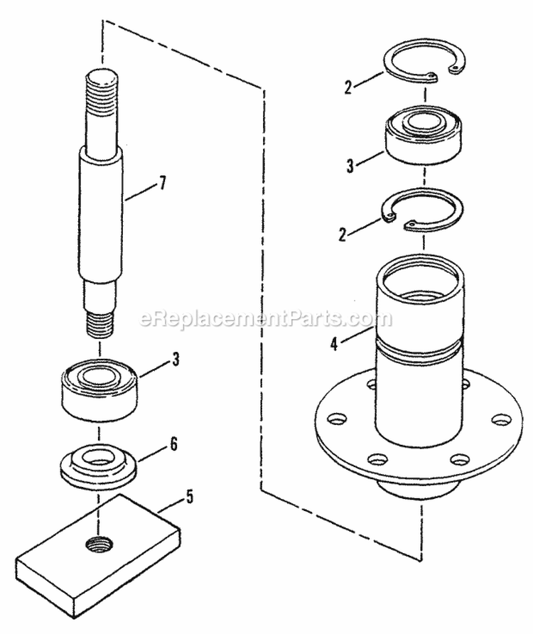 42 Cutting Deck Spindle Assembly Diagram and Parts List for LT160H42DBV2  Snapper Lawn Tractor
