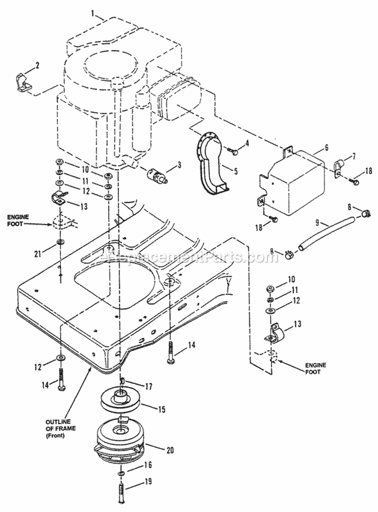 Engine Components (Model Lt160H42Dbv) Diagram and Parts List for LT160H42DBV  Snapper Lawn Tractor