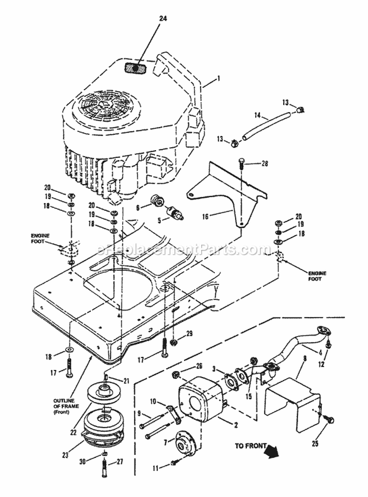 Engine Components Model Lt160H42Fbv2 Diagram and Parts List for LT160H42FBV2  Snapper Lawn Tractor