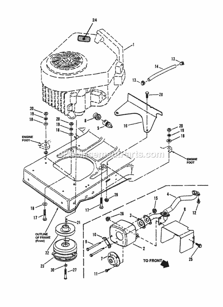Engine Components Pt2 (Model Lt160H42Hbv2) Diagram and Parts List for LT160H42HBV2 84724 Snapper Lawn Tractor