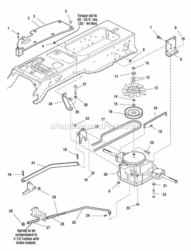 Transmission Group - Tuff Torq K-57 Diagram and Parts List for LT1644 2690117 Snapper Lawn Tractor