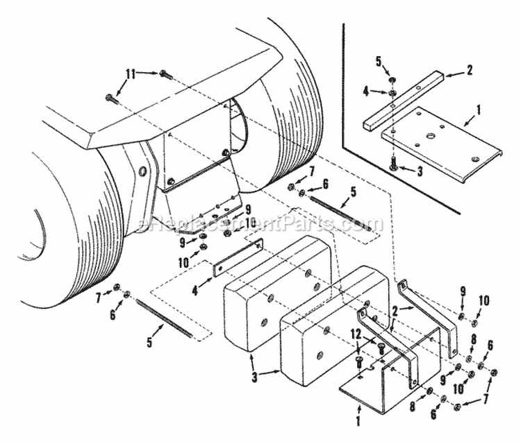 Rear Weight Kit Diagram and Parts List for LT16002  Snapper Lawn Tractor