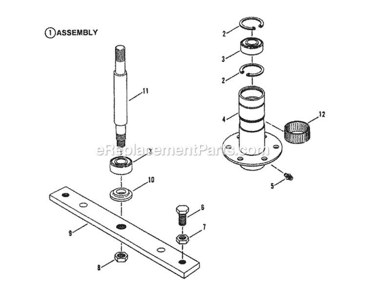 Spindle- 33 Cutting Deck Diagram and Parts List for ELT145H33HBV  Snapper Lawn Tractor