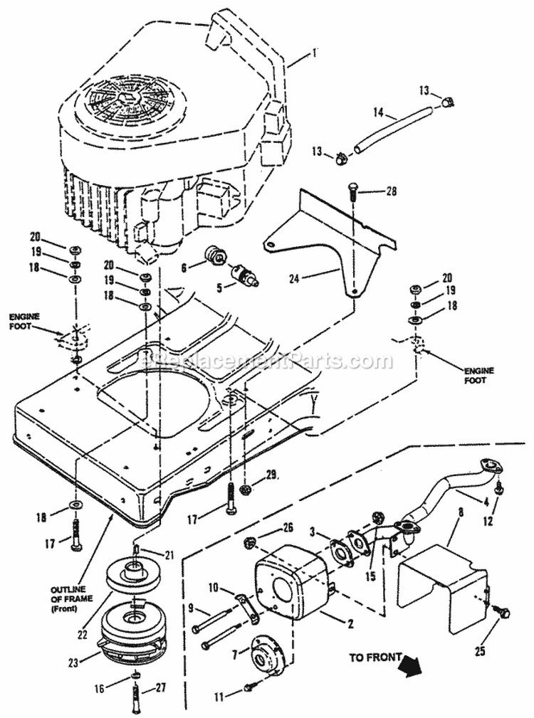 Engine Components (Model Lt180H48Dbv2) Diagram and Parts List for LT180H48DBV2  Snapper Lawn Tractor