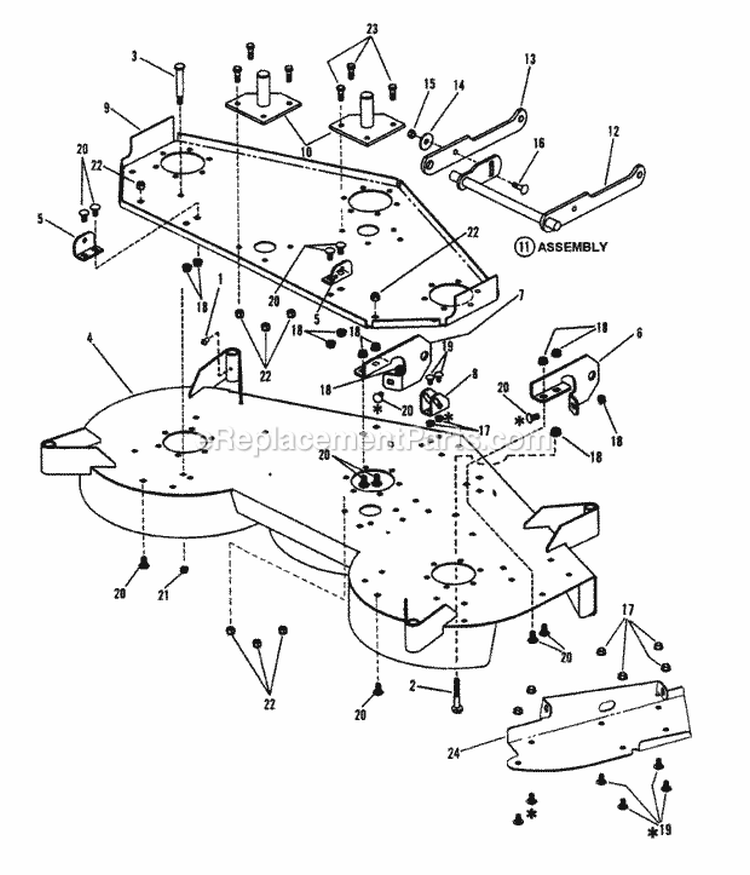 48 Cutting Deck Sub Assembly (PN 57821) Diagram and Parts List for LT180H48FBV2  Snapper Lawn Tractor