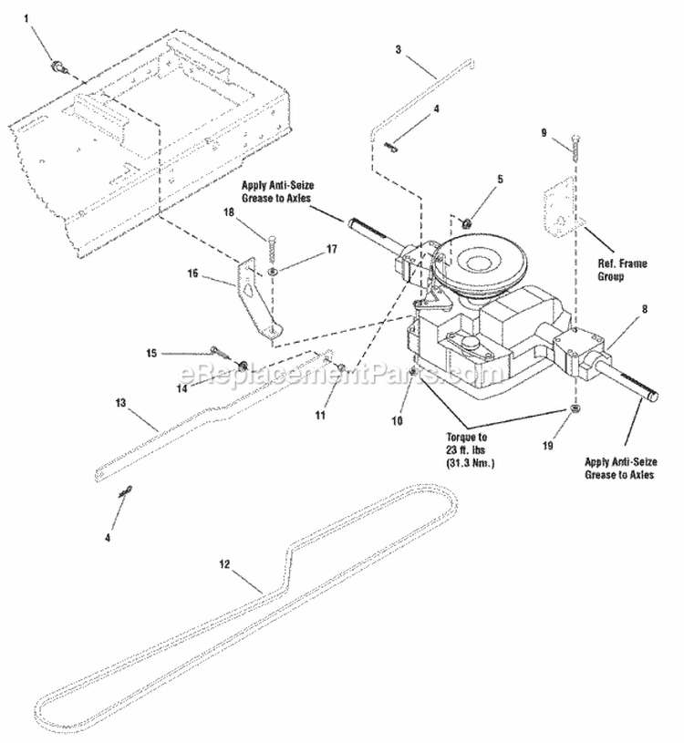 Transmission Group - Tuff Torq K46Bp Diagram and Parts List for ELT18540 2690781 Snapper Lawn Tractor