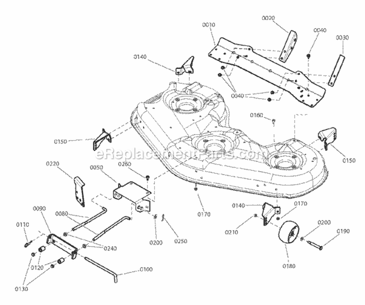 46 Mower Deck - Height Adjust Group - Frame Hung Diagram and Parts List for LT24460 2690809 Snapper Lawn Tractor