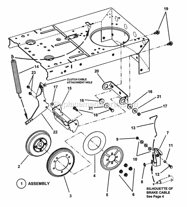Smooth Clutch Assembly (Series 17) Diagram and Parts List for M280817B 82519 Snapper Lawn Tractor