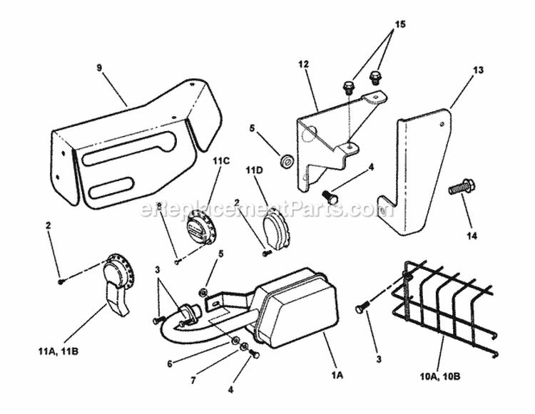 Exhaust Muffler  Engines Diagram and Parts List for M280817B 82519 Snapper Lawn Tractor