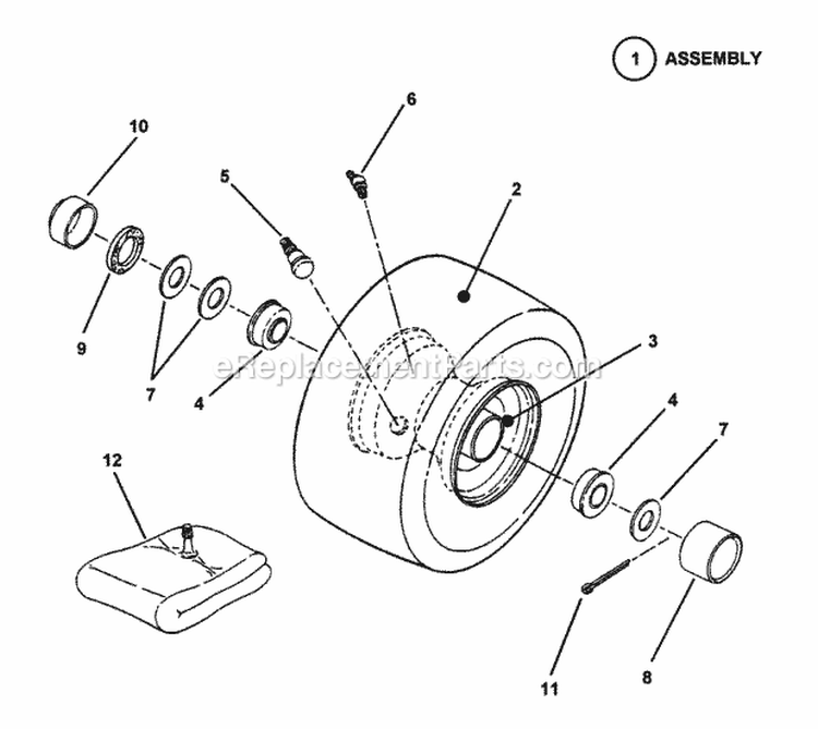 Wheels - Front Diagram and Parts List for M280817B 82519 Snapper Lawn Tractor