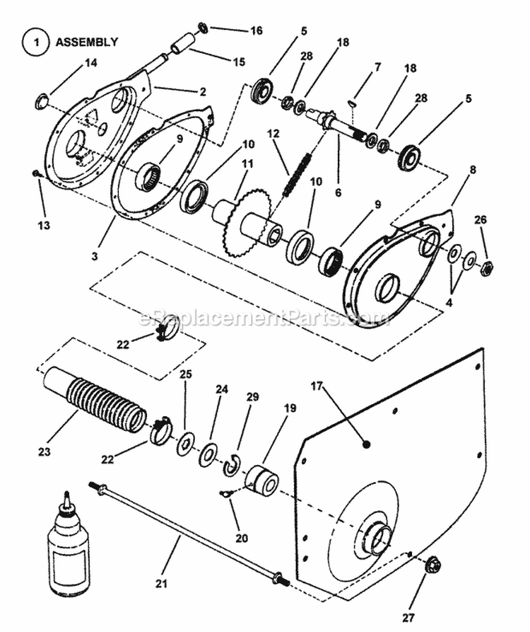 Chain Case LH Fender Diagram and Parts List for M280817B 82519 Snapper Lawn Tractor